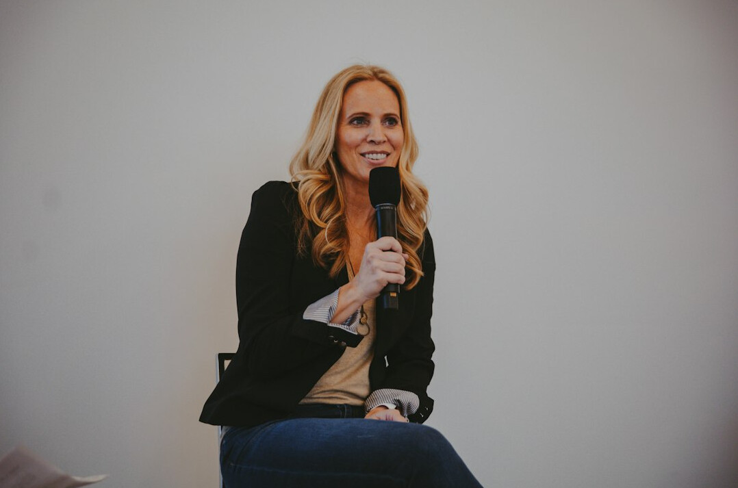 person practicing public speaking