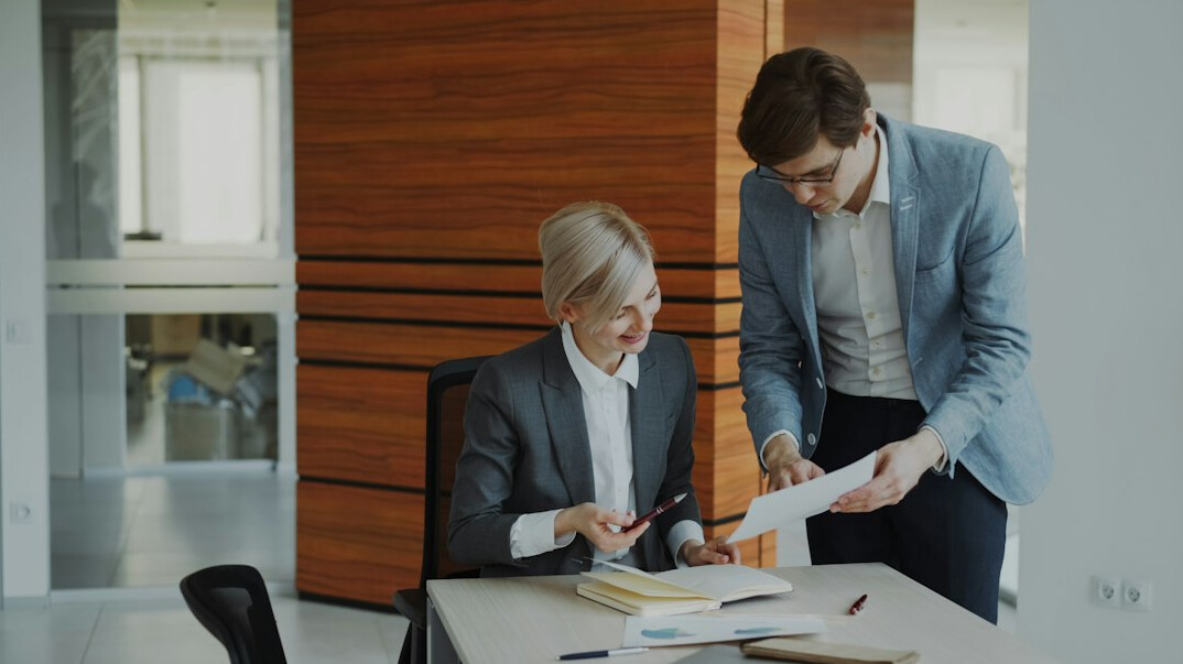 person speaking confidently in meeting